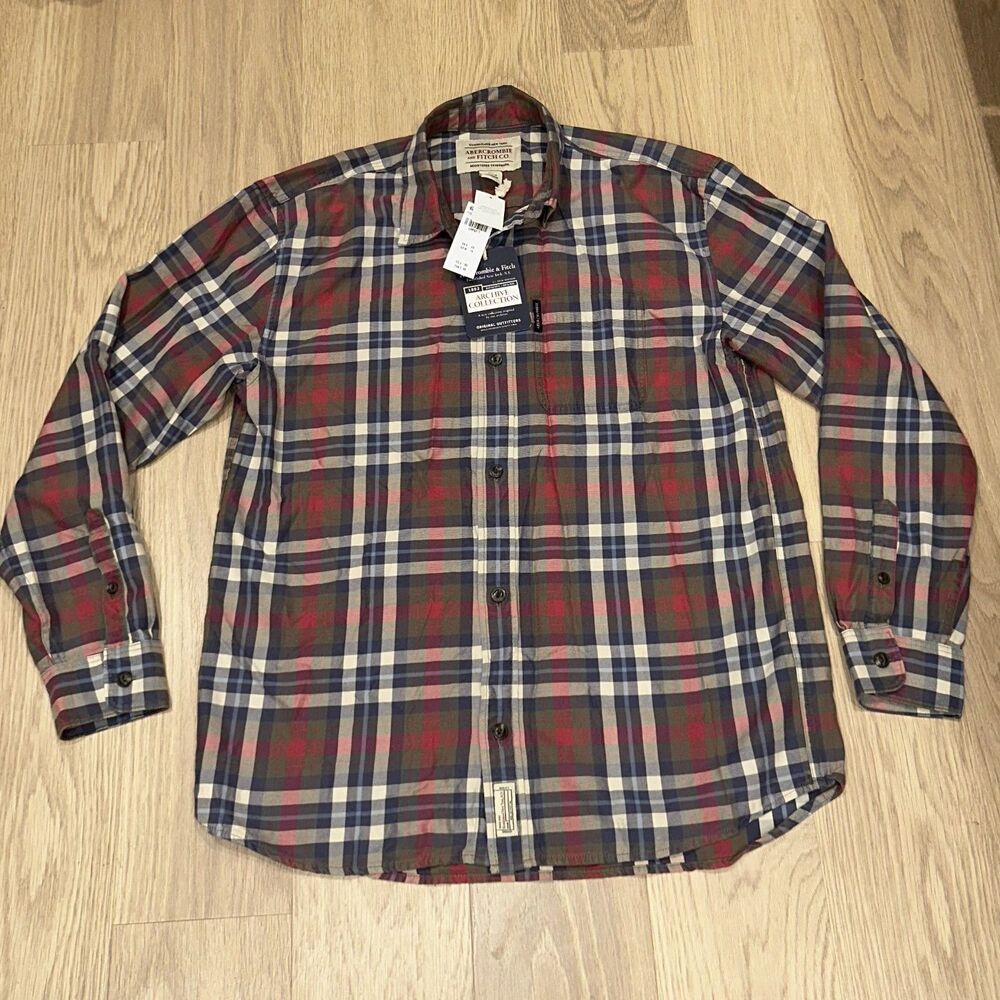 Abercrombie & Fitch Archive Collection Plaid Button-Up Shirt Flannel Large Tall